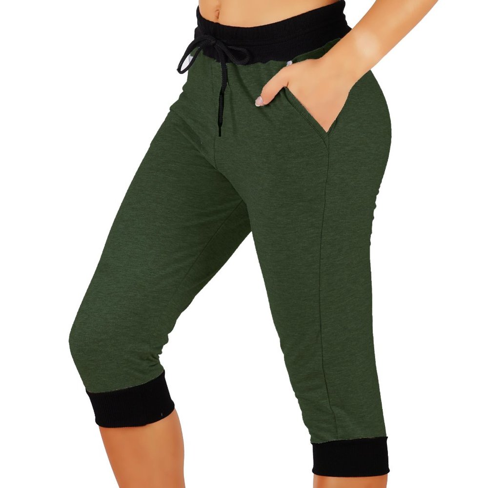NEW Capri Joggers Sweatpants with Pockets Casual pants workout lowrise waist